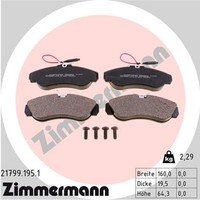 Zimmermann Bremsbelagsatz Scheibenbremse 21799.195.1 FüR Ducato Boxer Jumper Bus
