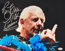RIC FLAIR AUTOGRAPHED 11x14 PHOTO PSA WWE WCW #21 16X WOOOOO