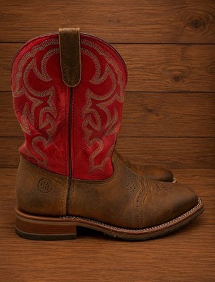 Double H Roper Mens  Cowboy Boots Brown Leather DH3556 Size 12 2E