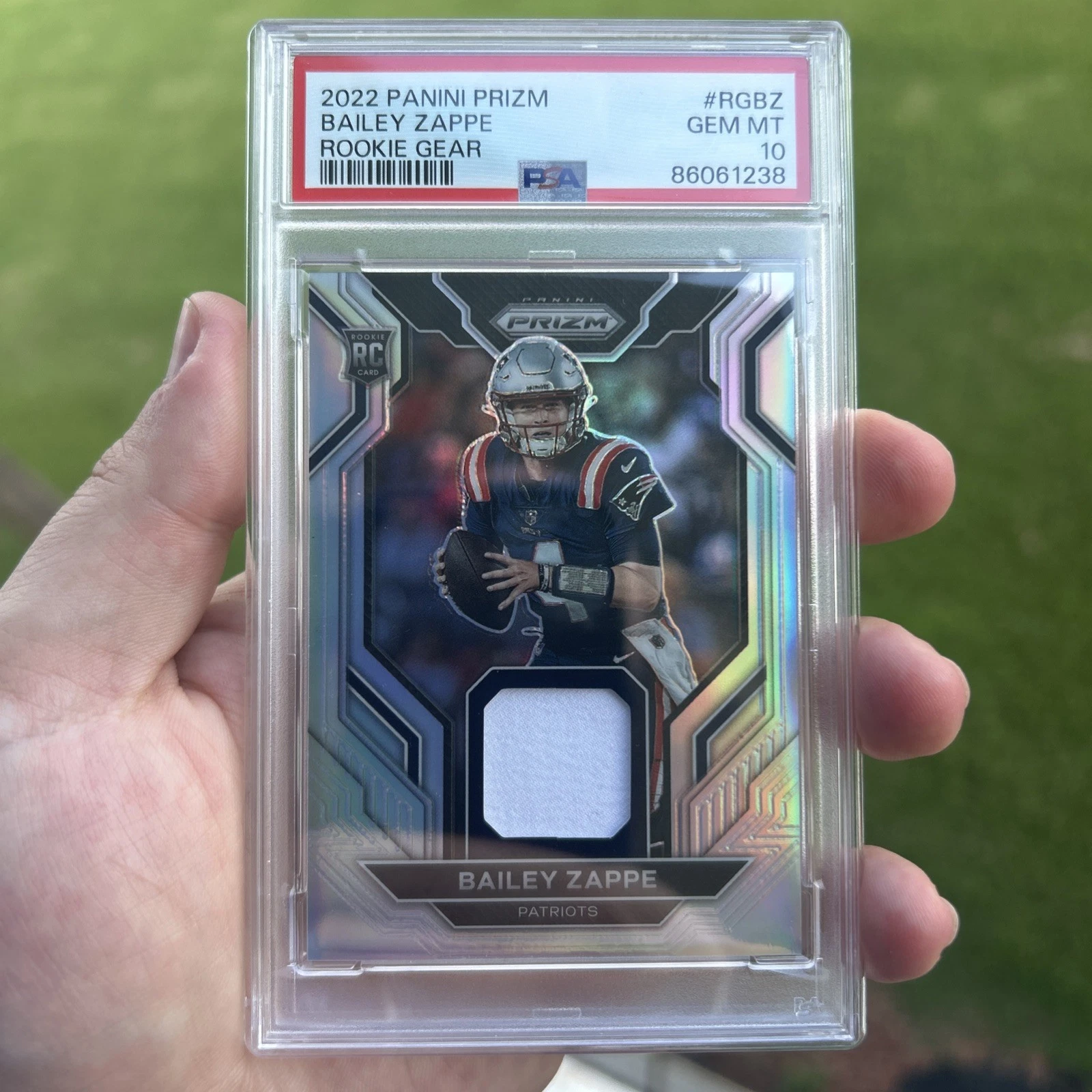 Bailey Zappe Panini Prizm Rookie Gear #RGBZ Base