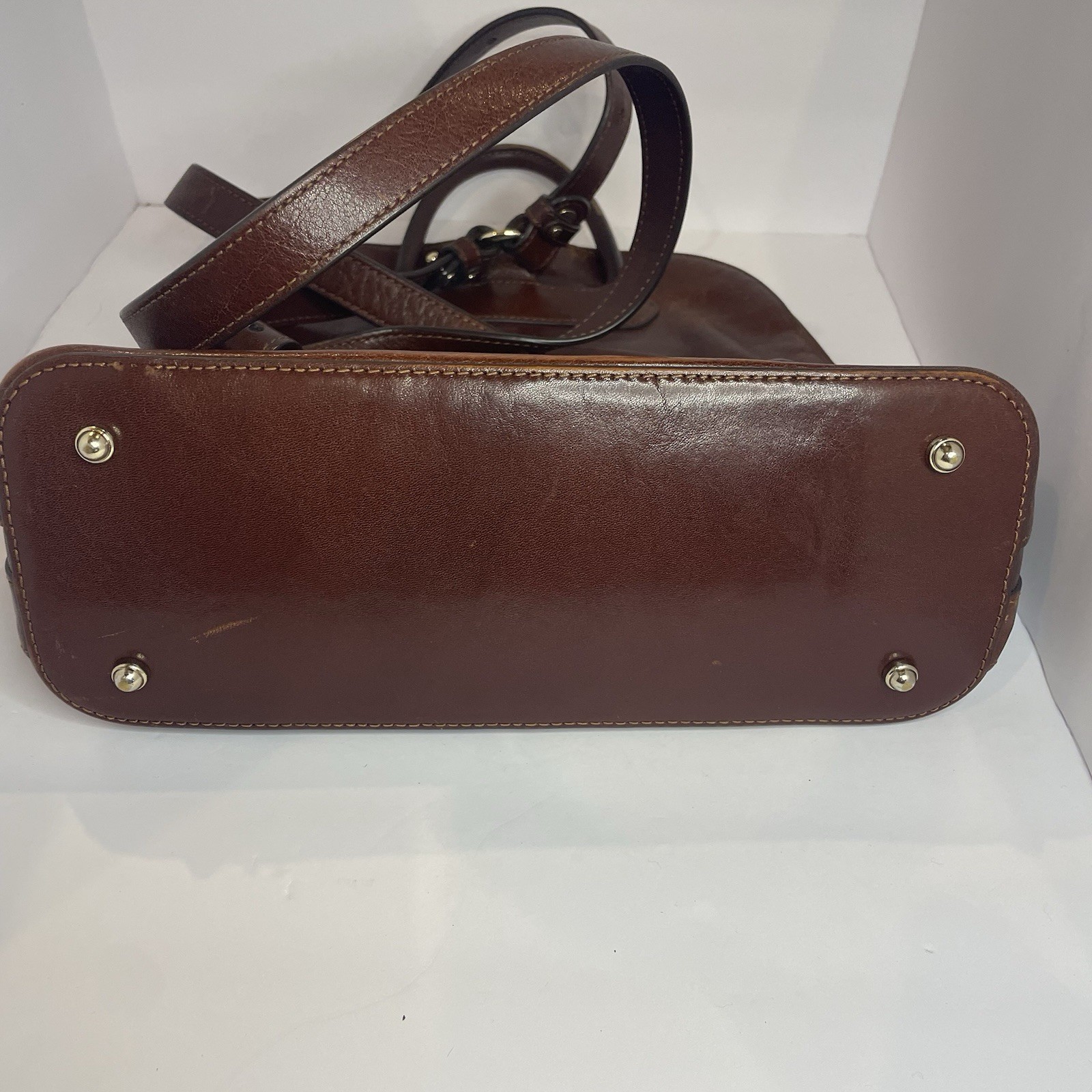 Brahmin Leather Backpack Purse Solid Brown Adjust… - image 11