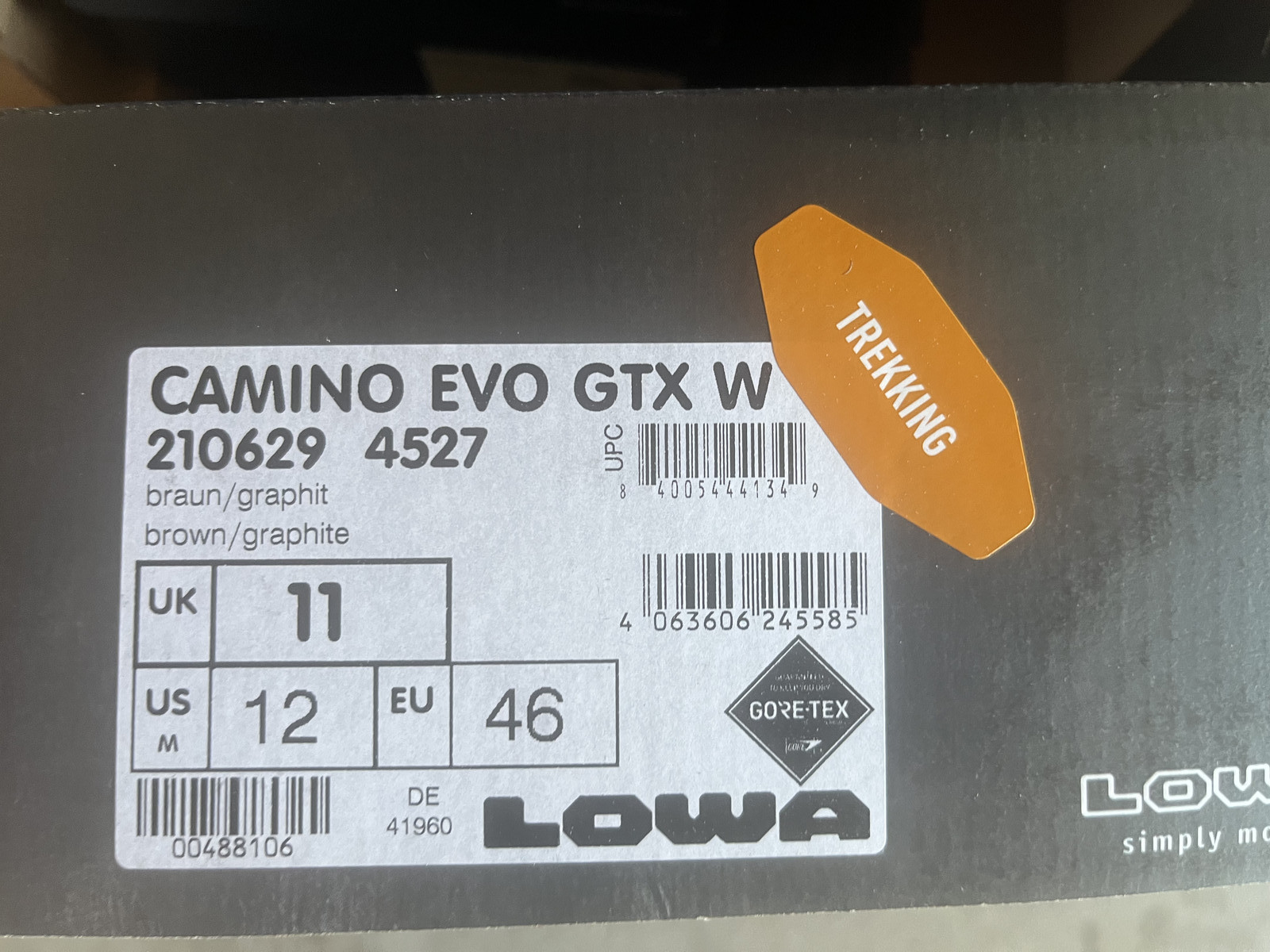 LOWA Camino EVO GTX W WIDE GoreTex WATERPROOF Brown Boot Hiking Trekking Hunting