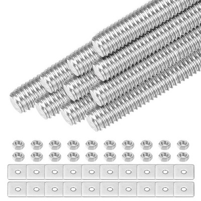 10 threaded bars M3x20mm with nuts for general use