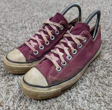 Vintage Converse Chuck Taylor Sneakers Mens 4.5 Maroon 60s 70s Low Top USA Made
