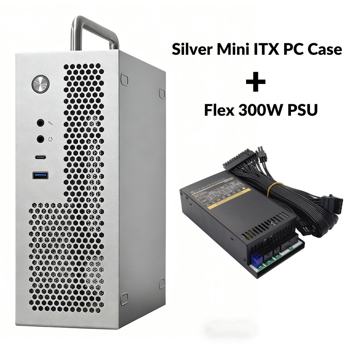 Mini ITX PC Case 300W FLEX 1U Power Supply, 0.88mm Steel Small
