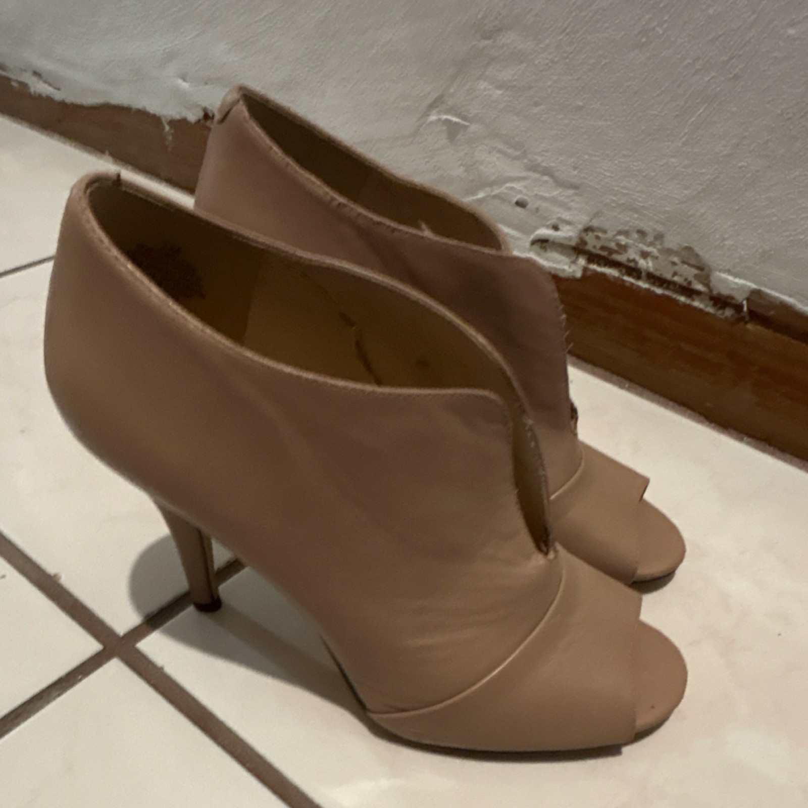 Nine West Beige Solid Pattern Peep Toe Stiletto W… - image 2