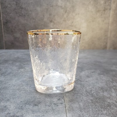 Zodax Aperitivo Triangular Double Vtg Glasses Hammered 24K Gold Rim Replacement