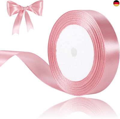 22m x 2cm Satinband Rosa, Schleifenband Hochzeit Geschenkband Rosa Dekoband