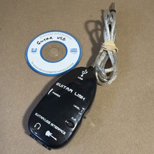 Adaptador de audio con cable de enlace de interfaz de guitarra a USB negro para grabación de PC/MAC