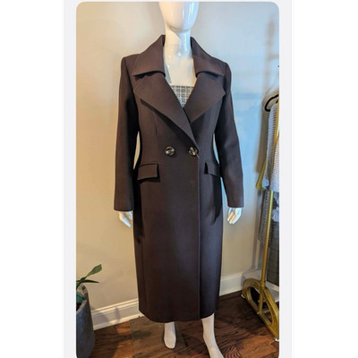 Carin Diva Double-Breasted Cashmere Coat Brown S Lined Pockets