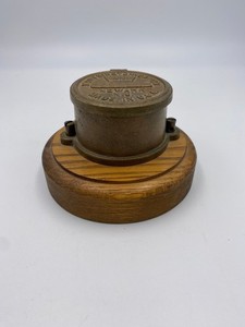 Antique Worthington-Gamon Water Meter Brass Cover Repurposed Desk Caddy Box