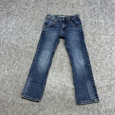 Wrangler Retro Jeans Boys 8 Slim Straight Blue Adjustable Waist Denim Kids