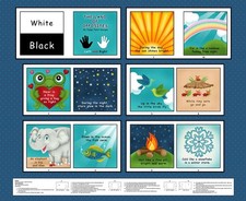Blank Quilting - Story Time - 36" Opposites Fabric Book Panel - Teal