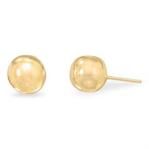 14 Karat Gold Plated 10mm Ball Stud Earrings eBay