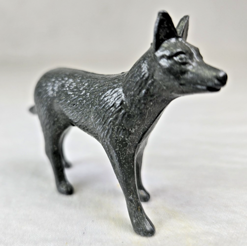 Deutscher Schäferhund Figur 1 3/4" groß 2 5/8" lang Bleifigur Top Zustand - Bild 8 von 12