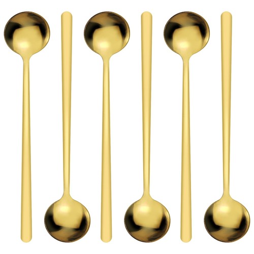 Circular Tea Spoon 6 Pack Coffee Spoons Round Dessert Spoons Stainless Steel Tea Spoons ...