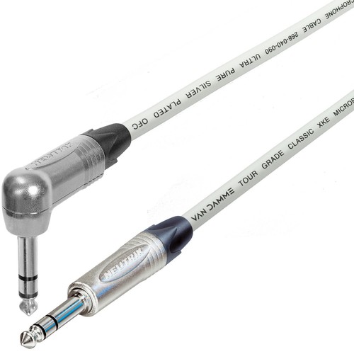 Straight Right Angle Stereo TRS Jack Cable 1/4 6.35mm Neutrik Van Damme Lead - Picture 11 of 11