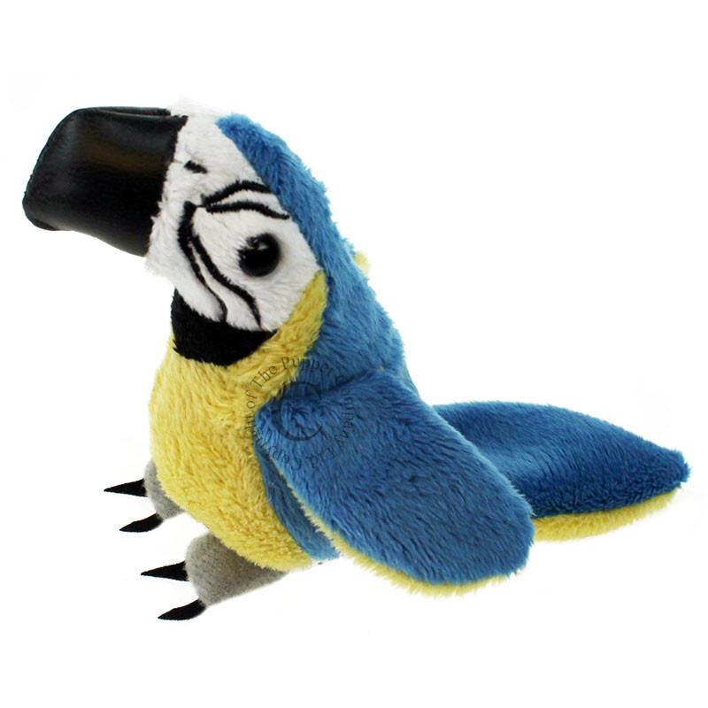 The Puppet Company Blue & Gold Macaw Finger Puppet Parrot Finger Puppets Parrots