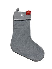 Monogram Christmas Personalised Silver Winter Velvet ThemeStocking Letter S 21  