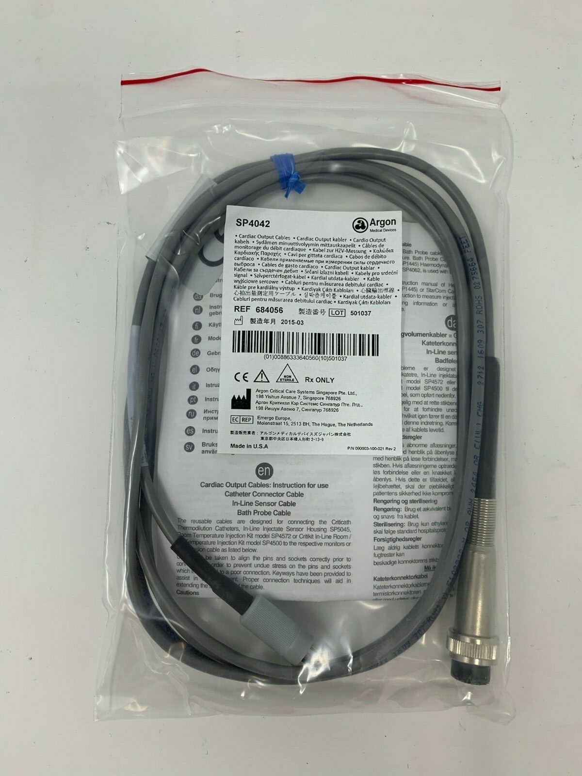 Argon Medical Devices SP4042 Cardiac Output Cable Ref: 684056-6000-10-02079  | eBay