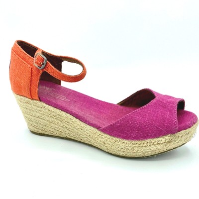 canvas peep toe sandals