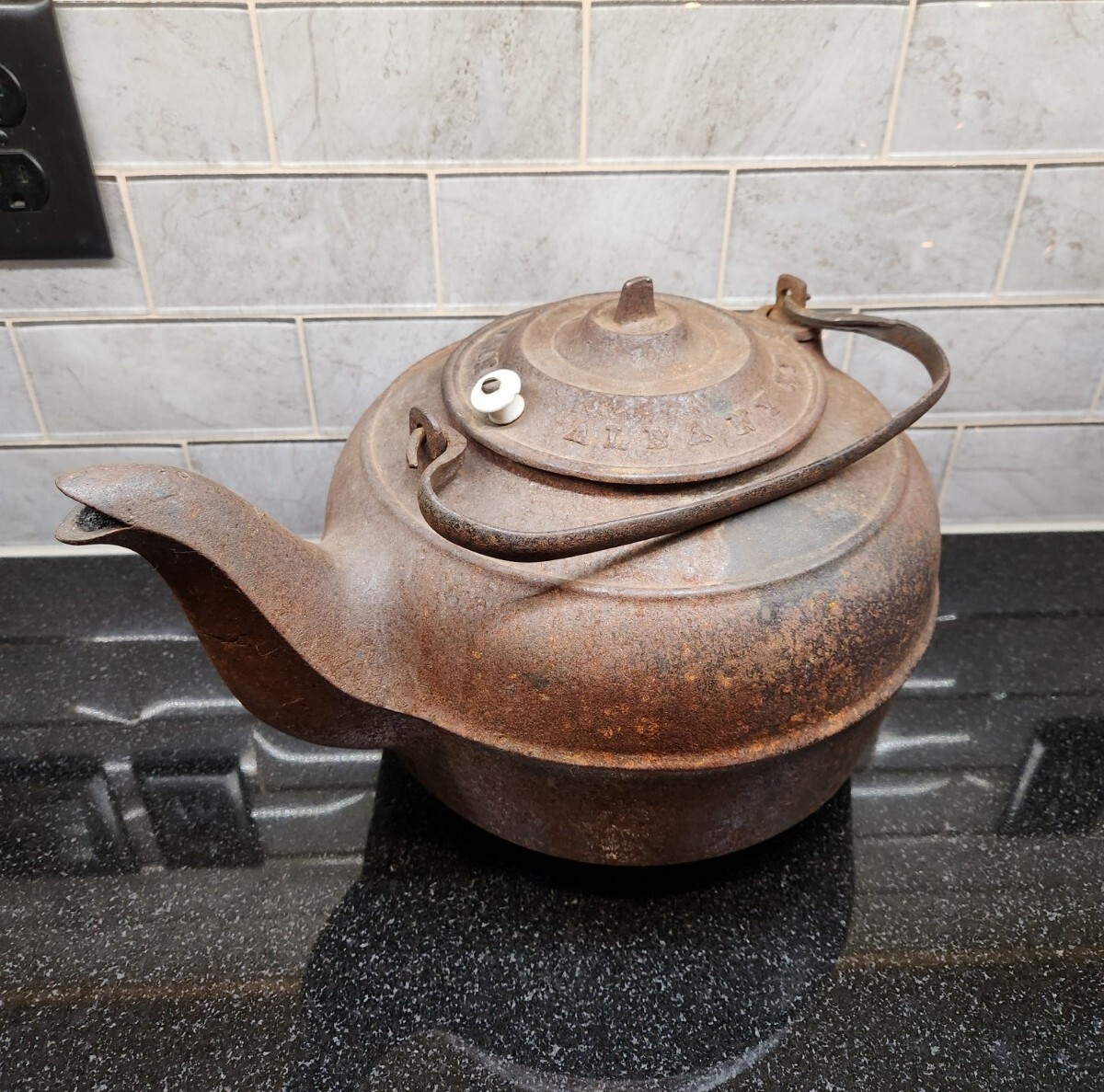 Antique Cast Iron Kettle