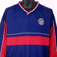 United States Soccer Federation Windbreaker Jacket Mens Size Large Blue USA