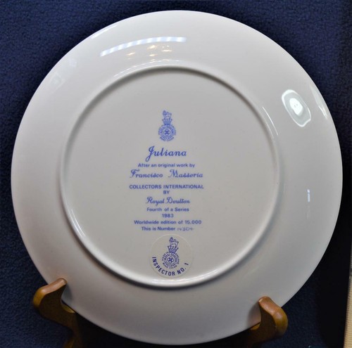 NEW 1983 ROYAL DOULTON Porcelain JULIANA by Francisco Masseria 8 1/4"d Plate LE - Picture 3 of 3