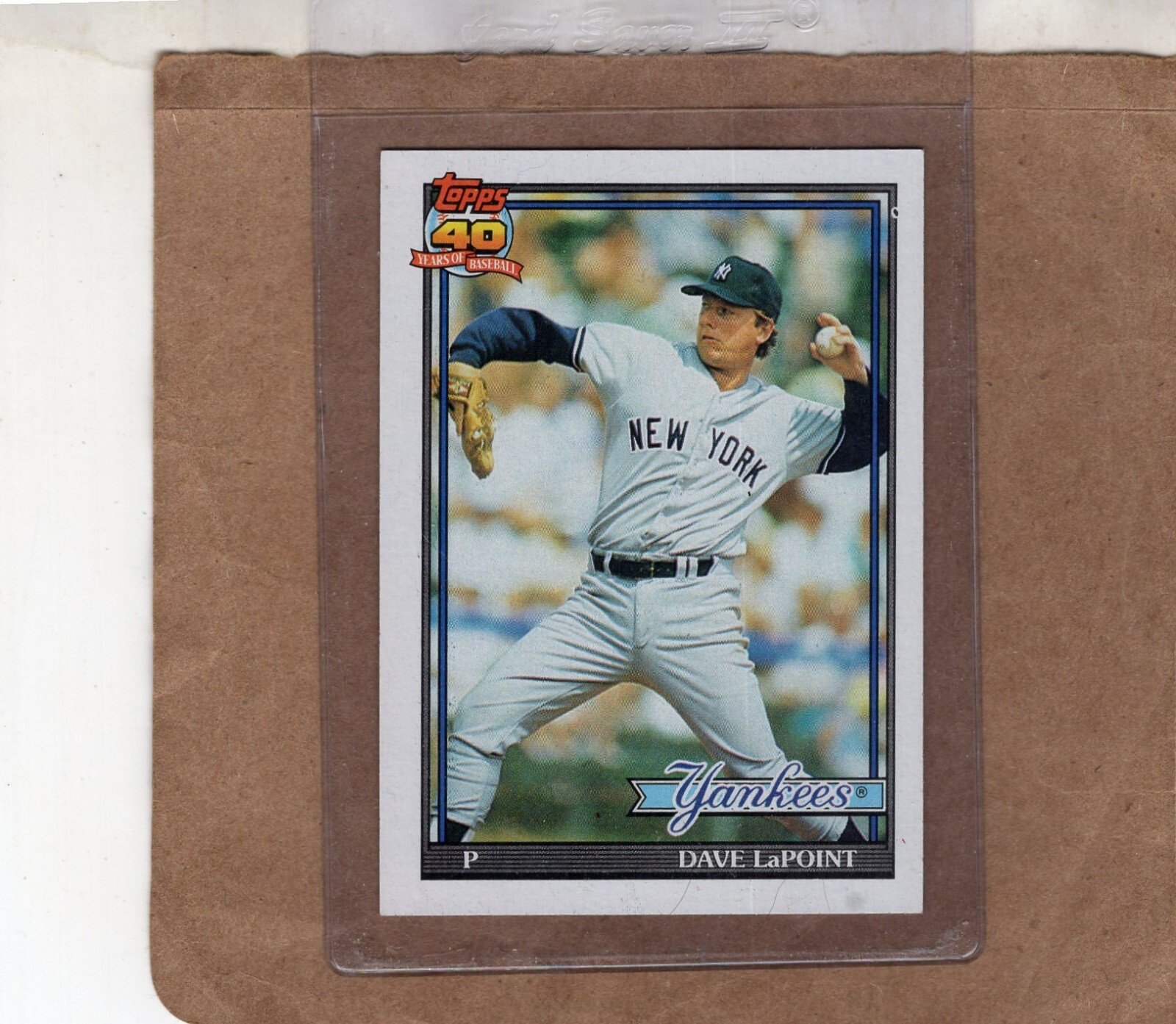 1991 Topps Dave LaPoint New York Yankees #484 NrMt-Mt
