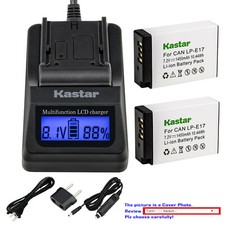 Kastar Battery LCD Fast Charger for Canon LP-E17 LPE17 Canon EOS 77D 8000D DSLR