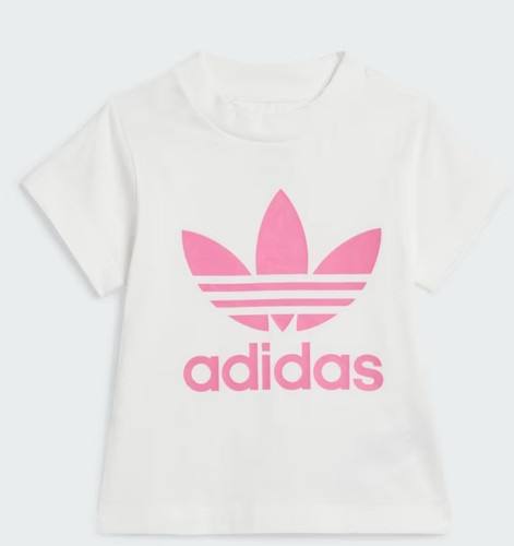 Adidas Infants ADICOLOR TREFOIL SHORTS TEE SET IR6865 In Pink Size 18 Months New - Picture 2 of 8