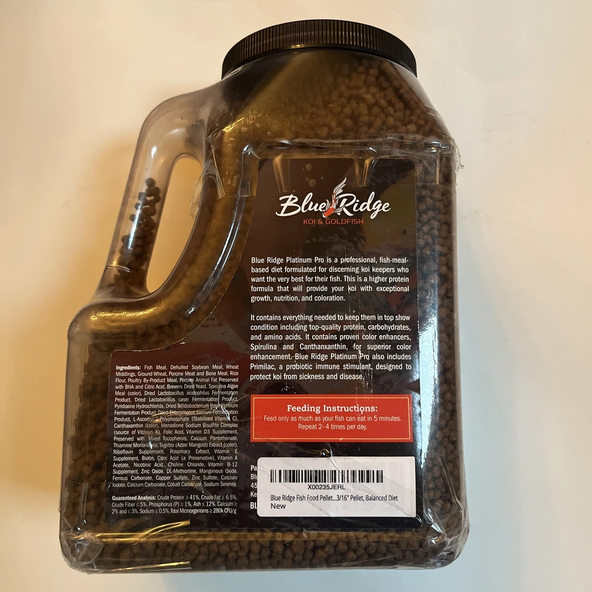 4.5 Lb Blue Ridge Platinum Goldfish Koi Floating Fish Food Pellets