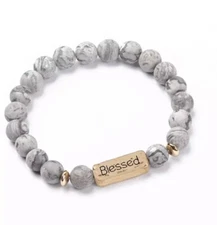Inspirational "Blessed"  Beaded Bracelets