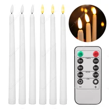 12 Pcs Flickering Flameless Taper Candles Light with Remote Control Timer Dimmer