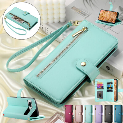 For Google Pixel 7 8 9 10 Pro XL 10A 9A 8A Zip Leather Wallet Case Strap Cover