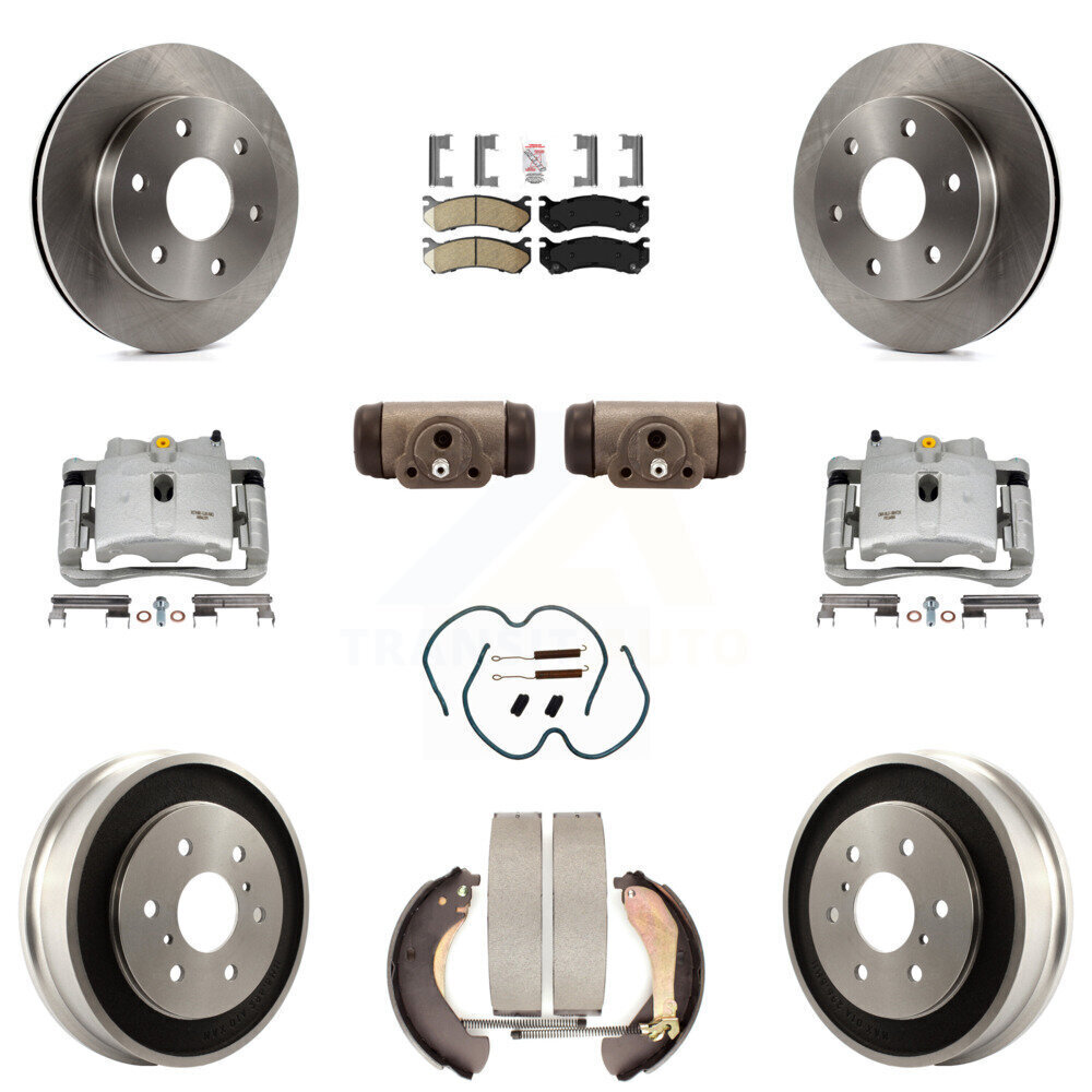 Front and Rear Brake Caliper Rotor Drum Ceramic Pad Shoe Cylinder Hardware Kit for Enhanced Performance and Durability