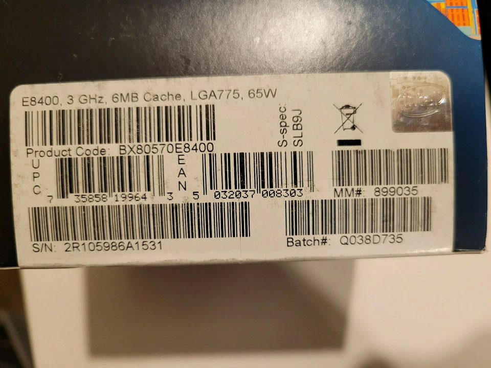 Intel Core 2 Duo E8400 3GHz 6MB Cache Socket 775 CPU BX80570E8400 SLB9J - Image 3 of 4