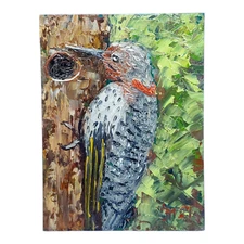Woodpecker Birds Original 3D Painting Modern Gift Art Handmade Wall Art OOAK