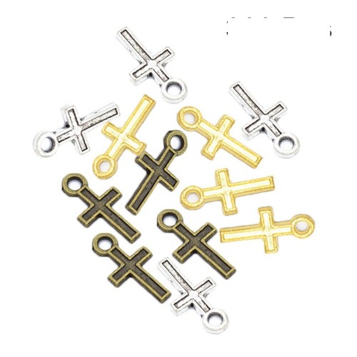 300 PCS Cross Tags Silver Cross Charms Charms Jewelry Making