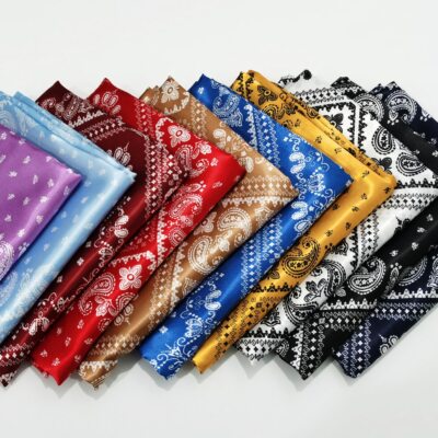 1 Yard Patchwork Paisley Print Satin Fabric Lining Scarf Material Soft Charmeuse