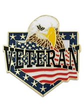 PinMart's Veteran American Flag Eagle Patriotic Enamel Lapel Pin