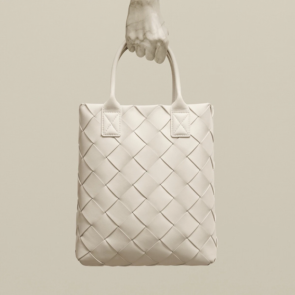 Bottega Veneta Men's Small Intrecciato Tote Bag - White - Totes