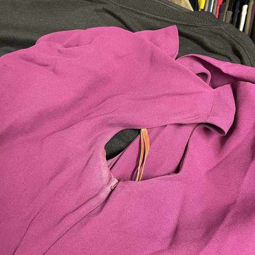 Vivienne Westwood Deconstructed Dress Size 42 UK 10 Magenta Cowl Neck Crepe - Picture 5 of 7