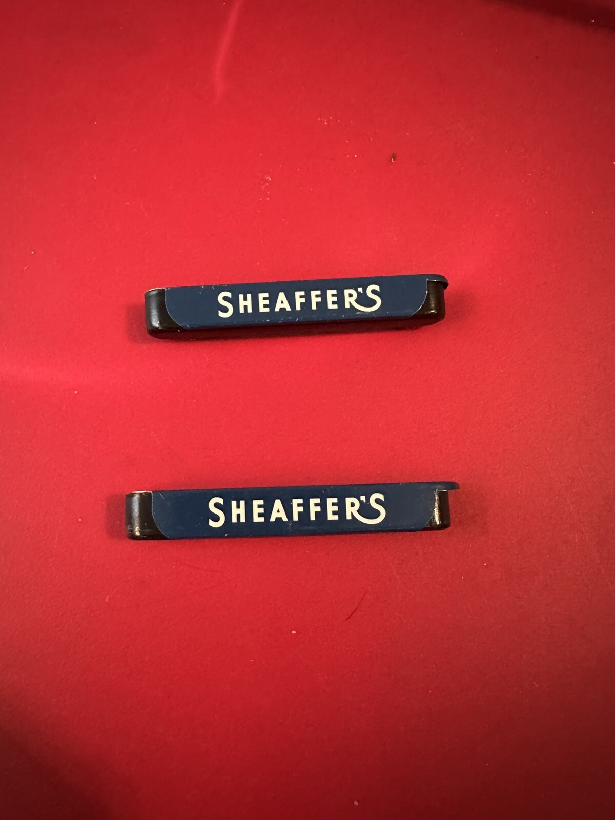 (2) Vintage Sheaffer's Fineline Erasers tin box and 8 erasers. Made in