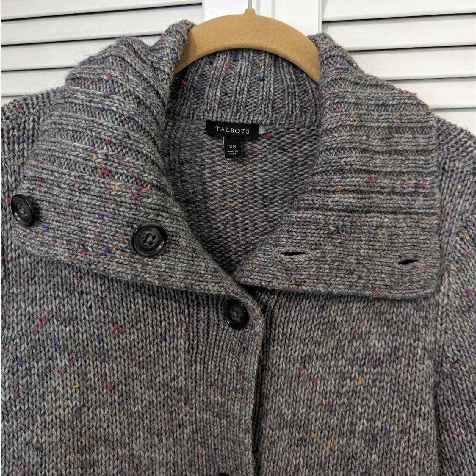 Talbots Wool Blend Button Down Sweater Cardigan XS - image 3