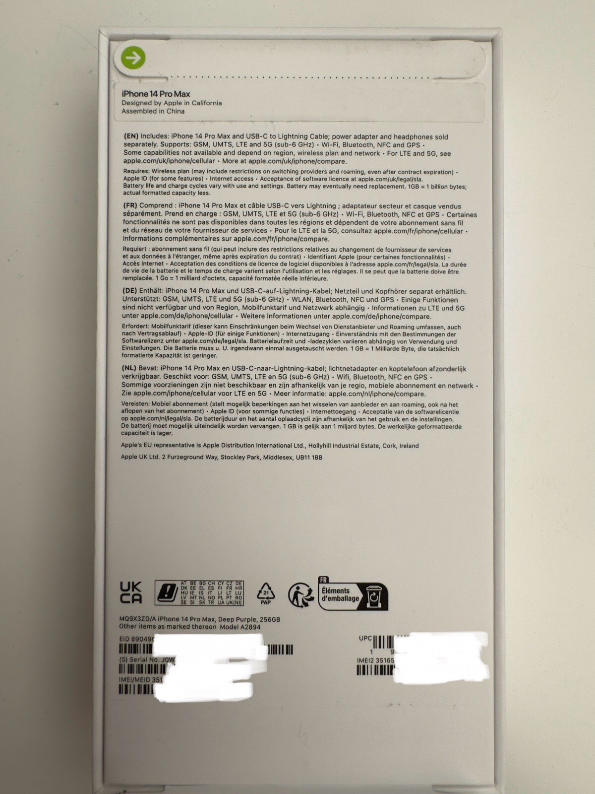 Apple iPhone 14 Pro Max 256GB Deep Purple (Unlocked) John Lewis