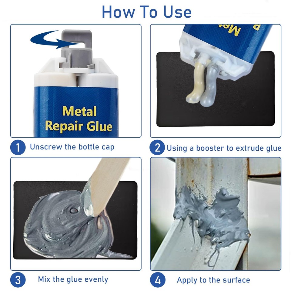 Metal Repair Glue，ab Glue Metal Adhesive, Strongest Glue for Metal to