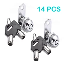 14PCS Locks 5/8" Tubular Cam Lock for Camper Cabinet Drawer Toolbox Keys