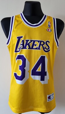 Vintage NBA Los Angeles Lakers Basketball Champion Jersey #34 O