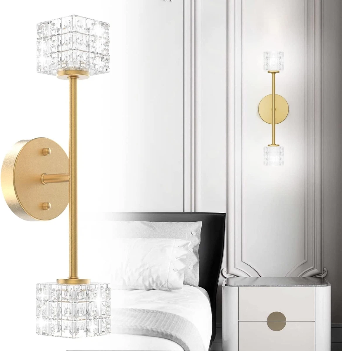 Gold sconce clearance with shade